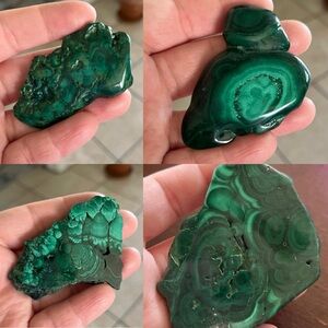 4) Small Malachite Slabs